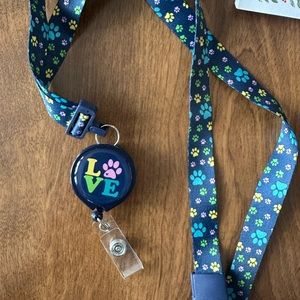 LOVE 🐾 paws badge reel and lanyard